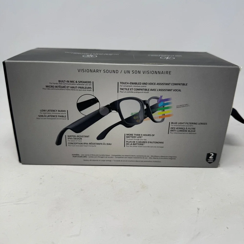 Razer Anzu Smart Glasses Rectangular Bluetooth Audio Blue Light Polarized Lenses